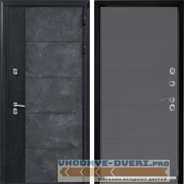 Входная дверь Дверной континент ДК-15 бетон муар/Термо 649 Софт графит абсолют (для загородного дома)