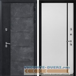Входная дверь Дверной континент ДК-15 бетон муар/Термо 757 Рикамо софт черное стекло