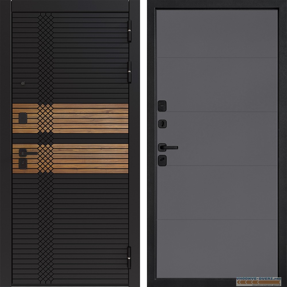 Дверной континент ДК-18 Софт черный ФЛ-649 Софт графит абсолют