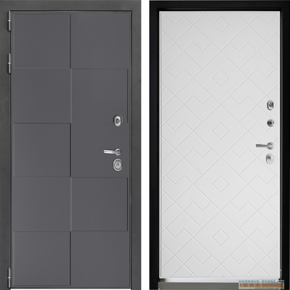 Входная дверь Дверной континент ДК-3 606 Графит абсолют софт Тифани Софт-белый