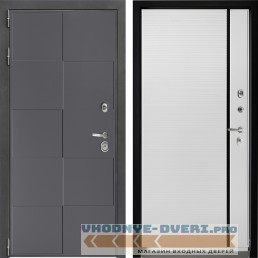 Входная дверь Дверной континент ДК-3 606 Графит абсолют софт 757 Рикамо софт черное стекло