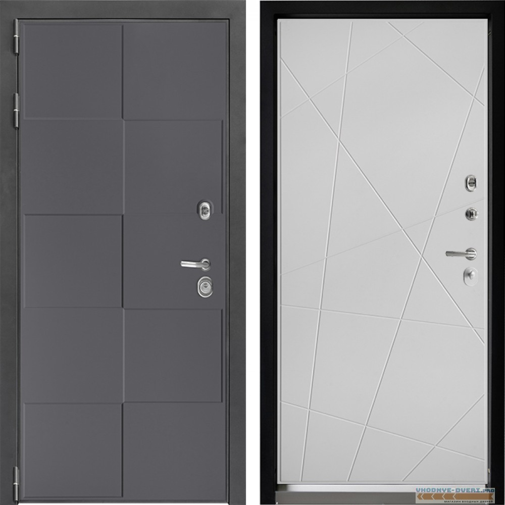 Входная дверь Дверной континент ДК-3 606 Графит абсолют софт ФЛ-655 Лофт капучино