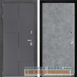 Входная дверь Дверной континент ДК-3 606 Графит абсолют софт ФЛ-655 Лофт бетон грей (наружная)