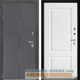 Входная дверь Дверной континент ДК-3 606 Графит абсолют софт ФЛ-617 Рикамо софт милк (три контура)