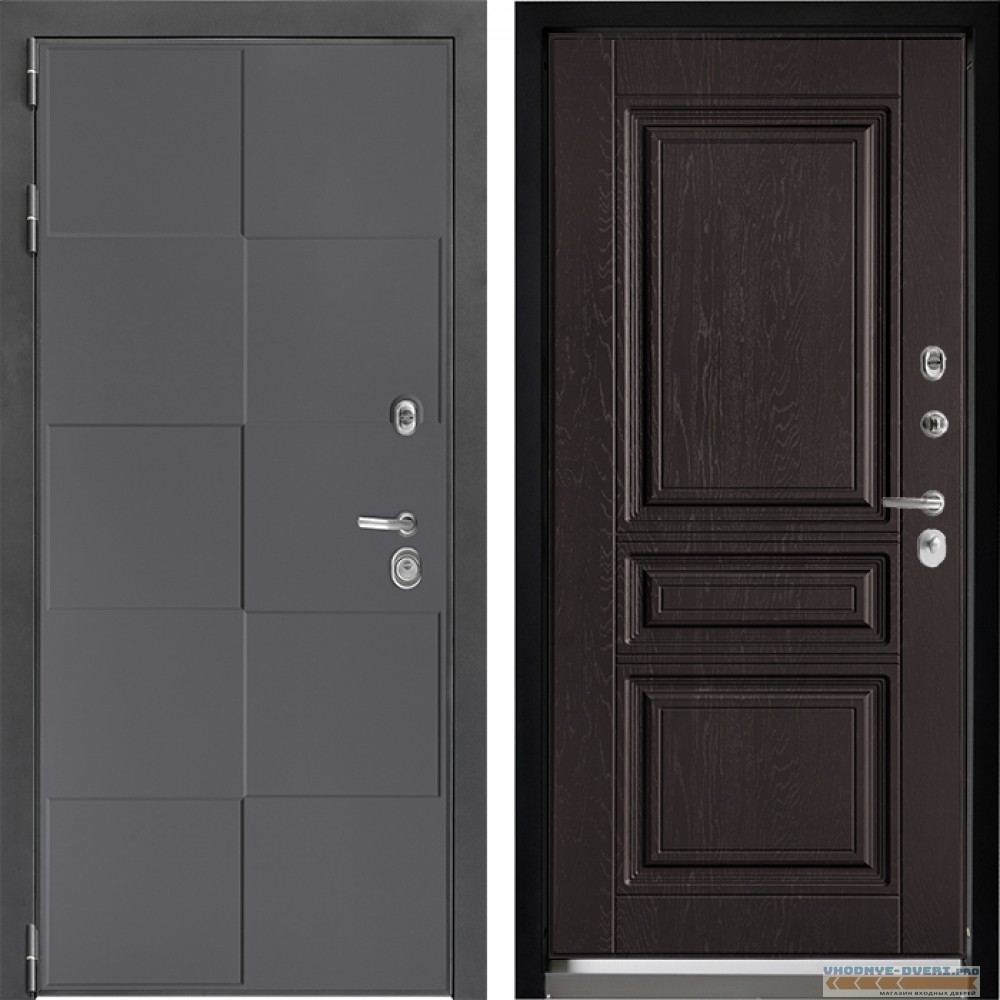 Входная дверь Дверной континент ДК-3 606 Графит абсолют софт ФЛ-243 Фактурный шоколад
