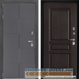 Дверь Входная дверь Дверной континент ДК-3 606 Графит абсолют софт ФЛ-243 Фактурный шоколад (наружная)