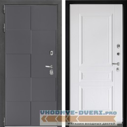 Входная дверь Дверной континент ДК-3 606 Графит абсолют софт ФЛ-243 Альберо браш серебро