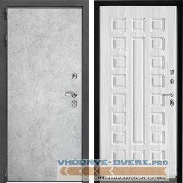 Дверной континент ДК-3 Лофт бетон натуральный серебро ФЛ-183-Белый сандал