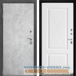 Входная дверь Дверной континент ДК-3 Лофт бетон натуральный ФЛ-617 Рикамо софт милк (три контура)