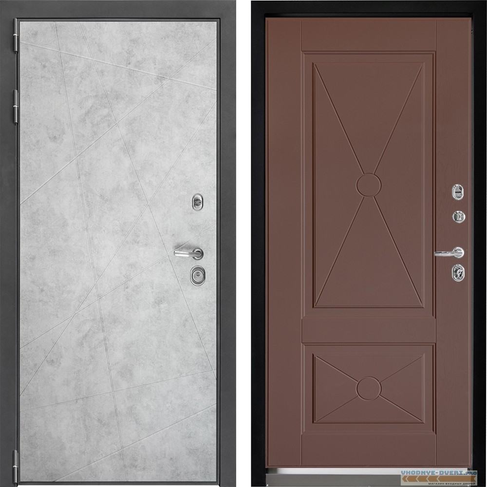 Входная дверь Дверной континент ДК-3 Лофт бетон натуральный ФЛ-617 Ясень шоколад