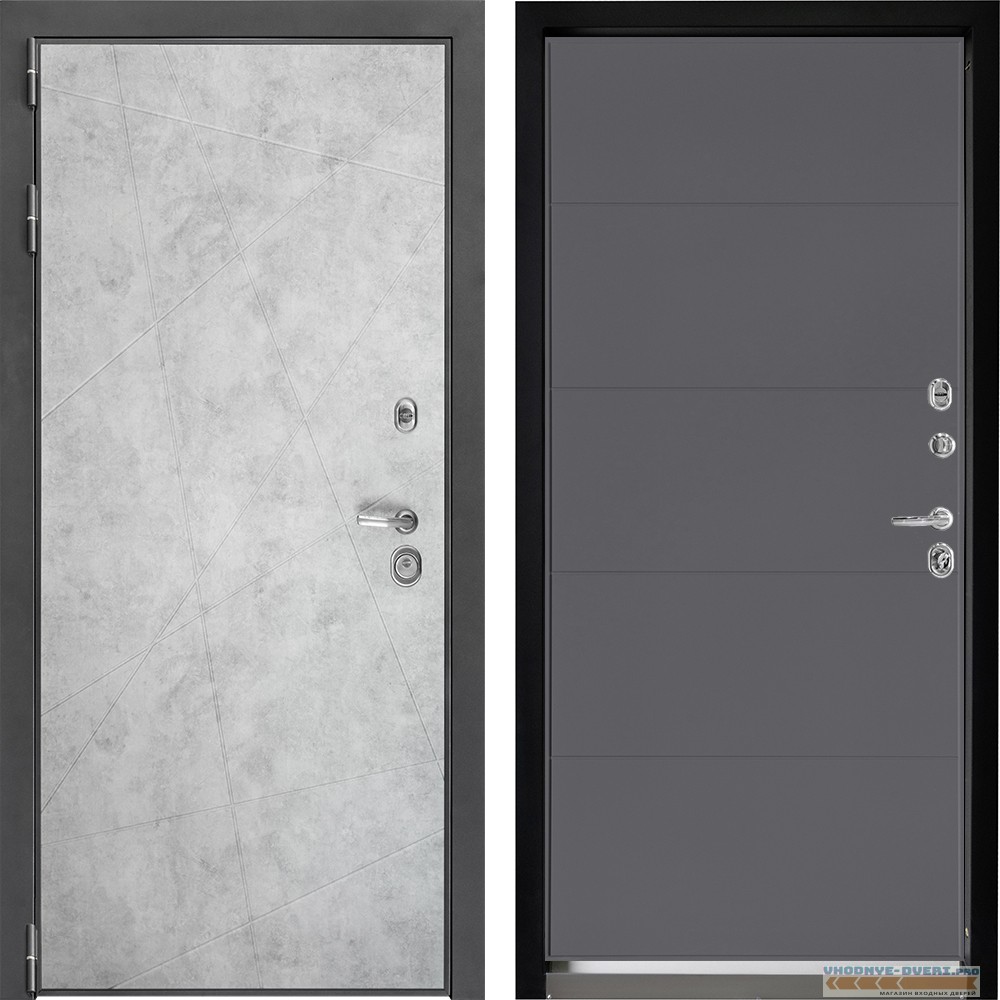 Входная дверь Дверной континент ДК-3 Лофт бетон натуральный ФЛ-649 Софт графит абсолют