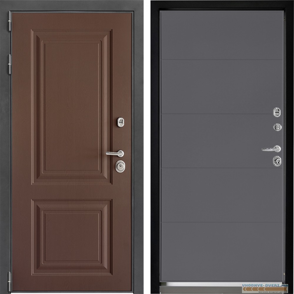 Входная дверь Дверной континент ДК-3 Ясень шоколад ФЛ-649 Софт графит абсолют