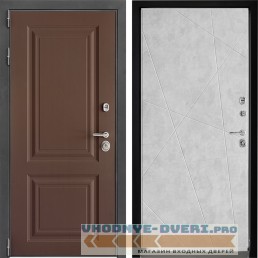 Входная дверь Дверной континент ДК-3 Ясень шоколад ФЛ-655 Бетон лофт графит