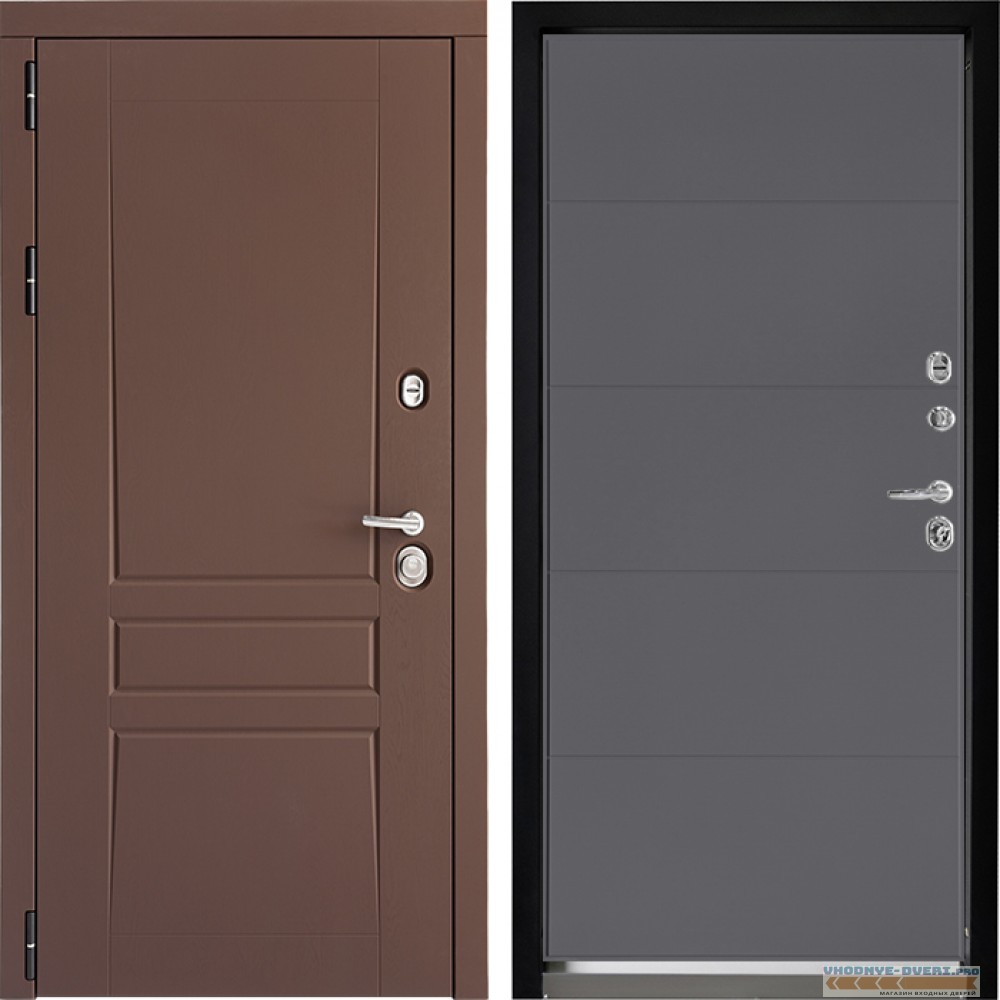 Входная дверь Дверной континент ДК-5 Ясень шоколад ФЛ-649 Софт графит абсолют