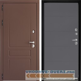 Входная дверь Дверной континент ДК-5 Ясень шоколад ФЛ-649 Софт графит абсолют (наружная)