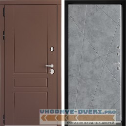 Входная дверь Дверной континент ДК-5 Ясень шоколад ФЛ-655 Лофт бетон грей (наружная)