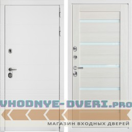 Входная дверь Дверной континент ДК-7 Софт белый снег ЦСБ-47 Лиственница беленая