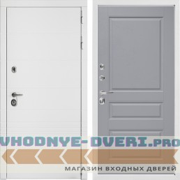 Входная дверь Дверной континент ДК-7 Софт белый снег Классика Силк Маус