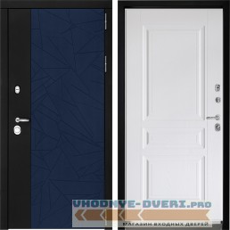 Входная дверь Дверной континент ДК-9 Софт темно-синий ФЛ-243 Альберо браш серебро
