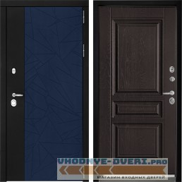 Входная дверь Дверной континент ДК-9 Софт темно-синий ФЛ-243 Фактурный шоколад