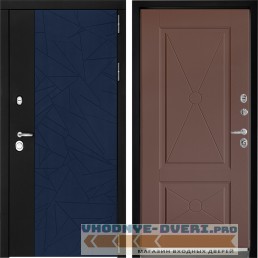 Входная дверь Дверной континент ДК-9 Софт темно-синий ФЛ-617 Ясень шоколад