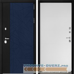Входная дверь Дверной континент ДК-9 Софт темно-синий ФЛ-649 Софт белый снег