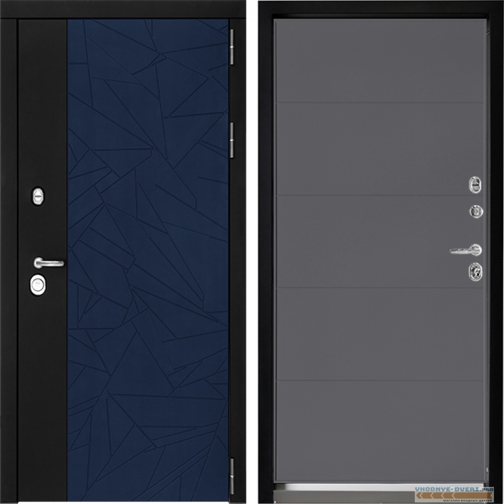 Входная дверь Дверной континент ДК-9 Софт темно-синий ФЛ-649 Софт графит абсолют