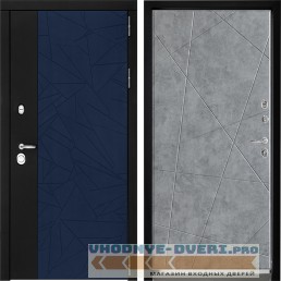 Входная дверь Дверной континент ДК-9 Софт темно-синий ФЛ-655 Лофт бетон грей