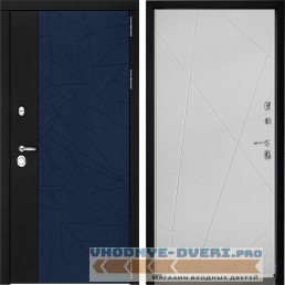 Входная дверь Дверной континент ДК-9 Софт темно-синий ФЛ-655 Лофт капучино трехконтурная