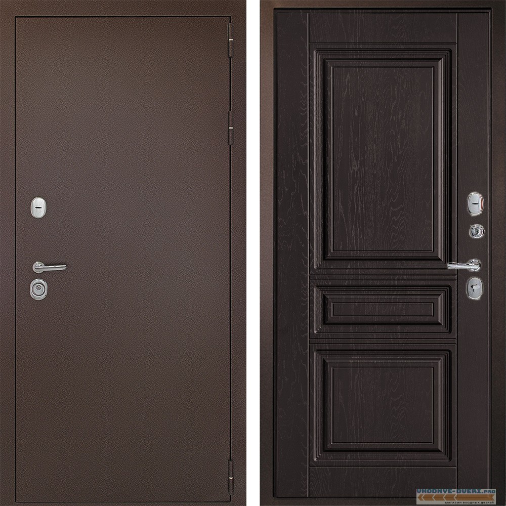 Входная дверь Дверной континент Антик медь ФЛ-243 Фактурный шоколад