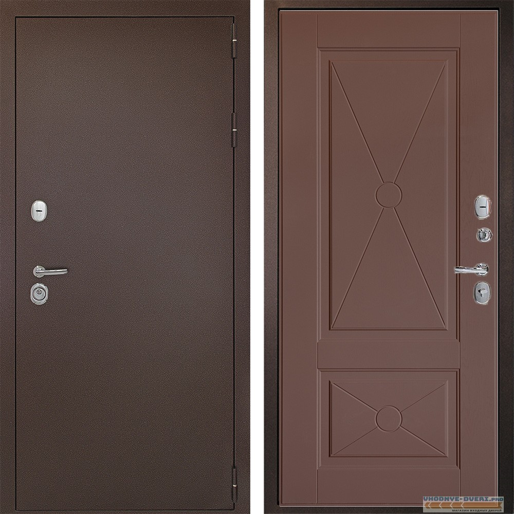 Входная дверь Дверной континент Антик медь ФЛ-617 Ясень шоколад