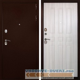 (металлическая) Входная дверь Континент — Рубикон-100 Беленый дуб (белая)