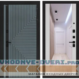 Входная дверь CREDOR с Зеркалом Максимум - Сандал белый