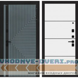 Входная дверь CREDOR 25 - Белый софт, черный молдинг