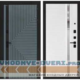 Входная дверь CREDOR 31 - Белый софт, зеркальная вставка с тонировкой