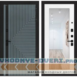 Входная дверь CREDOR с Зеркалом 18 - Белое дерево