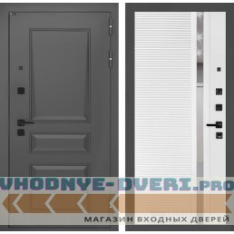 Входная дверь орлеан 31 - белый софт, зеркальная вставка с тонировкой купить за 37500 руб. у производителя Лабиринт