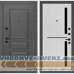 Входная дверь орлеан 02 - сандал белый, стекло черное купить за 37500 руб. у производителя Лабиринт