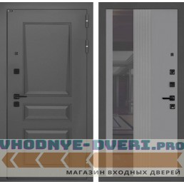 Входная дверь орлеан с зеркалом 32 тонированным - серый рельеф софт купить за 38900 руб. у производителя Лабиринт