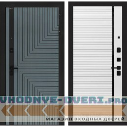 Входная дверь CREDOR 22 - Белый софт, черная вставка