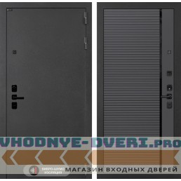 Входная дверь Лабиринт ACUSTICLAB 22 - Графит софт, черная вставка