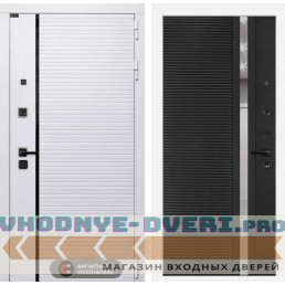 Входная дверь Лабиринт ROYAL 31 - Черный кварц, зеркальная вставка с тонировкой