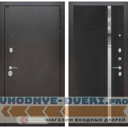 Входная дверь Лабиринт SILVER 31 - Черный кварц, зеркальная вставка с тонировкой