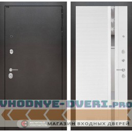 Входная дверь Лабиринт SILVER 31 - Белый софт, зеркальная вставка с тонировкой