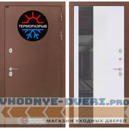 Входная Дверь Лабиринт Термо Магнит с Зеркалом 32 тонированным - Белый рельеф софт