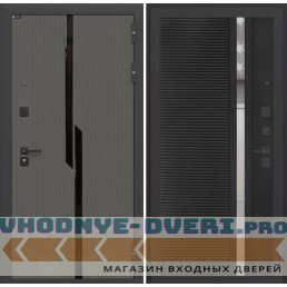 Входная дверь CARBON 31 - Черный кварц, зеркальная вставка с тонировкой