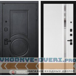 Входная дверь Лабиринт GRAND 31 - Белый софт, зеркальная вставка с тонировкой