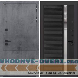 Входная дверь Лабиринт INFINITY 31 - Черный кварц, зеркальная вставка с тонировкой
