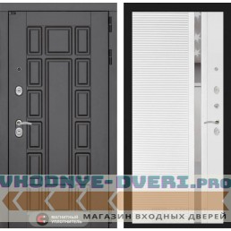 Входная дверь Лабиринт Нью-Йорк 31 - Белый софт, зеркальная вставка с тонировкой