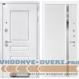 Входная дверь VERSAL 31 - Белый софт, зеркальная вставка с тонировкой